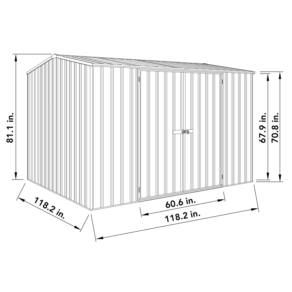 Absco | 10x10x7 ft Premier Metal Storage Shed - Image 8