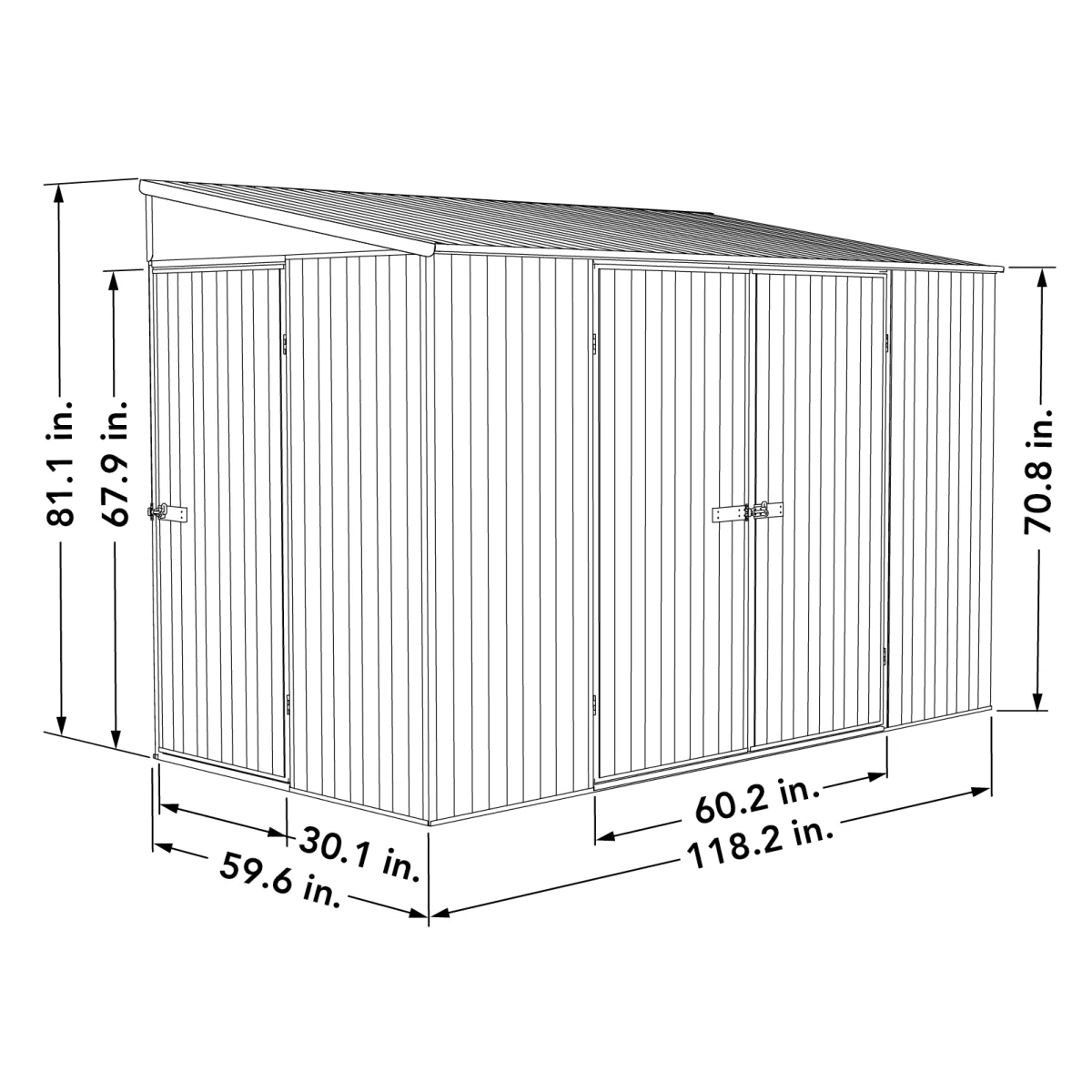 Absco | 10x5 ft Lean To Metal Bike Shed - Image 10