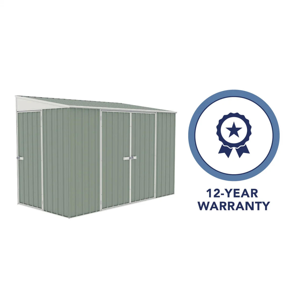 Absco | 10x5 ft Lean To Metal Bike Shed - Image 26