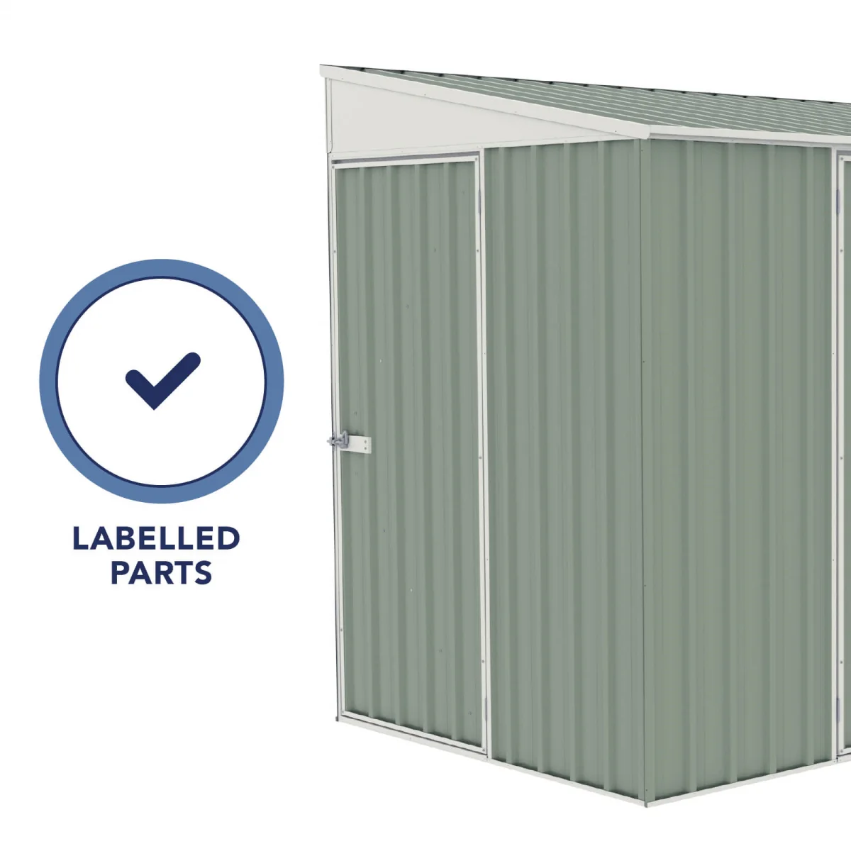 Absco | 10x5 ft Lean To Metal Bike Shed - Image 28