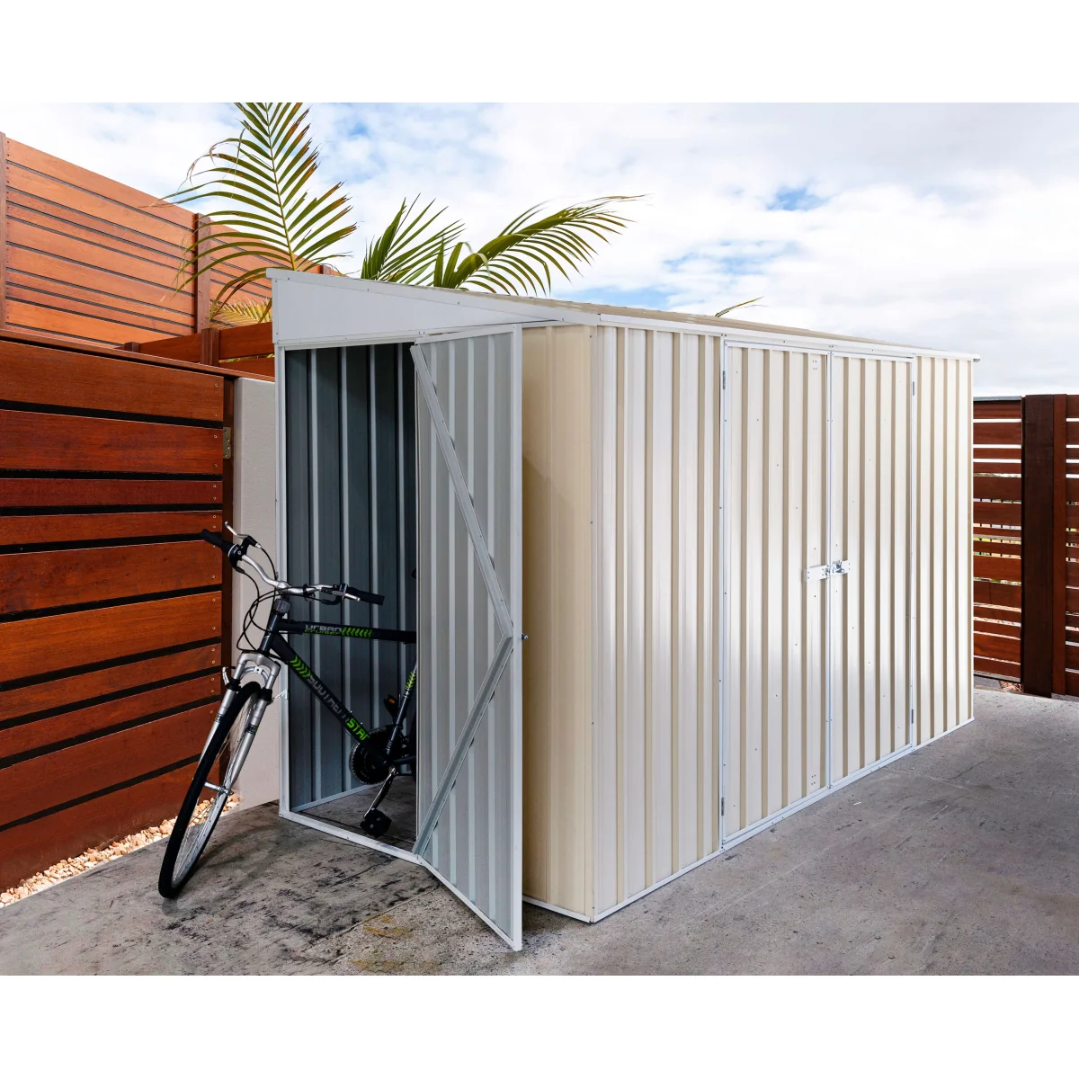 Absco | 10x5 ft Lean To Metal Bike Shed - Image 31