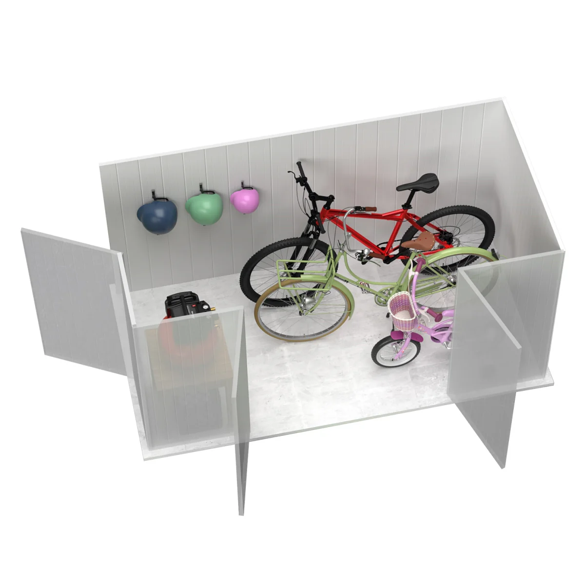 Absco | 10x5 ft Lean To Metal Bike Shed - Image 4