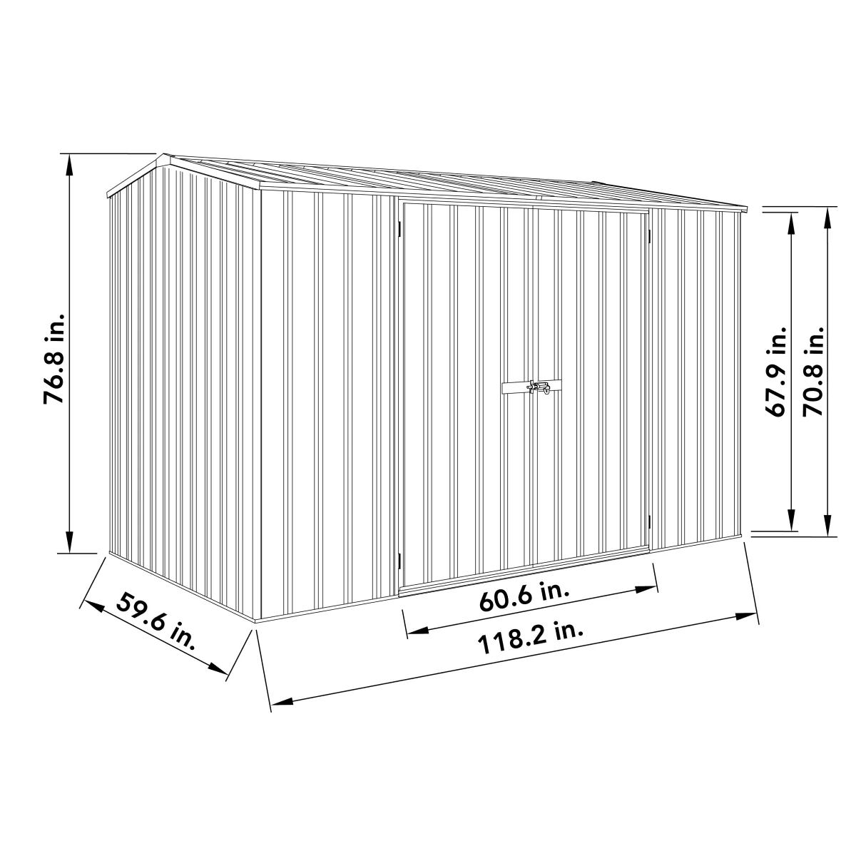 Absco | 10x5x6.5 ft Premier Metal Storage Shed - Image 8
