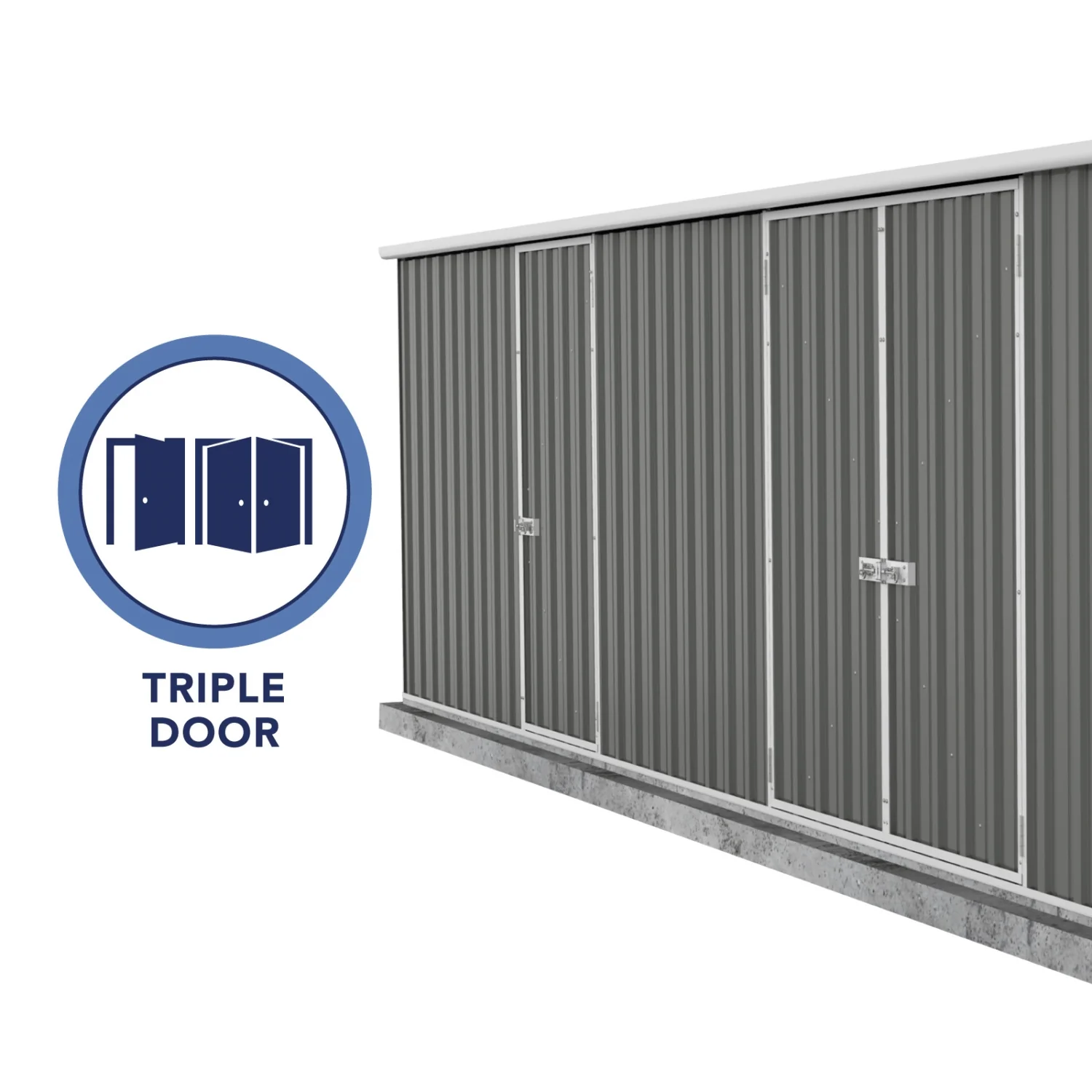 Absco | 20x10x6.6 ft Workshop Metal Shed - Woodland Gray - Image 5