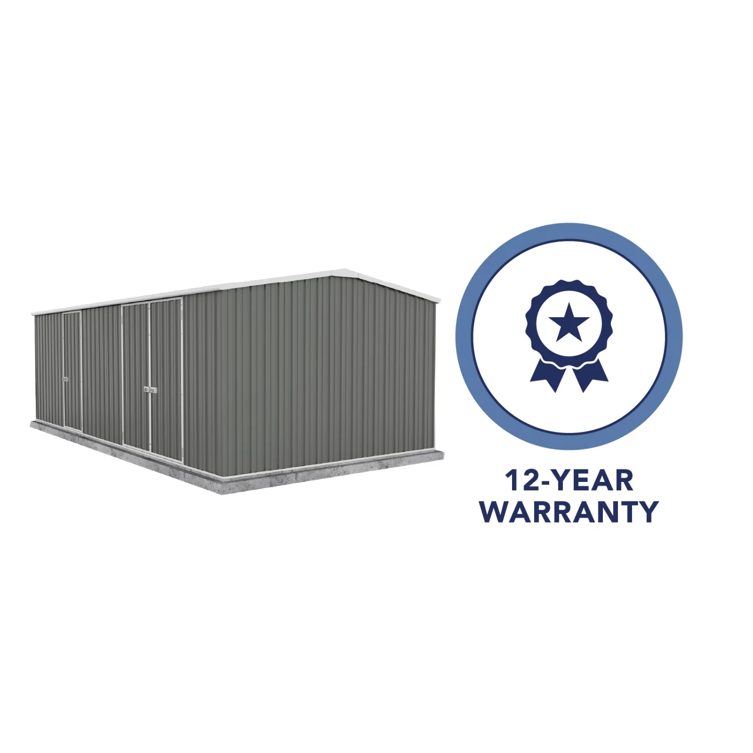Absco | 20x10x6.6 ft Workshop Metal Shed - Woodland Gray - Image 7