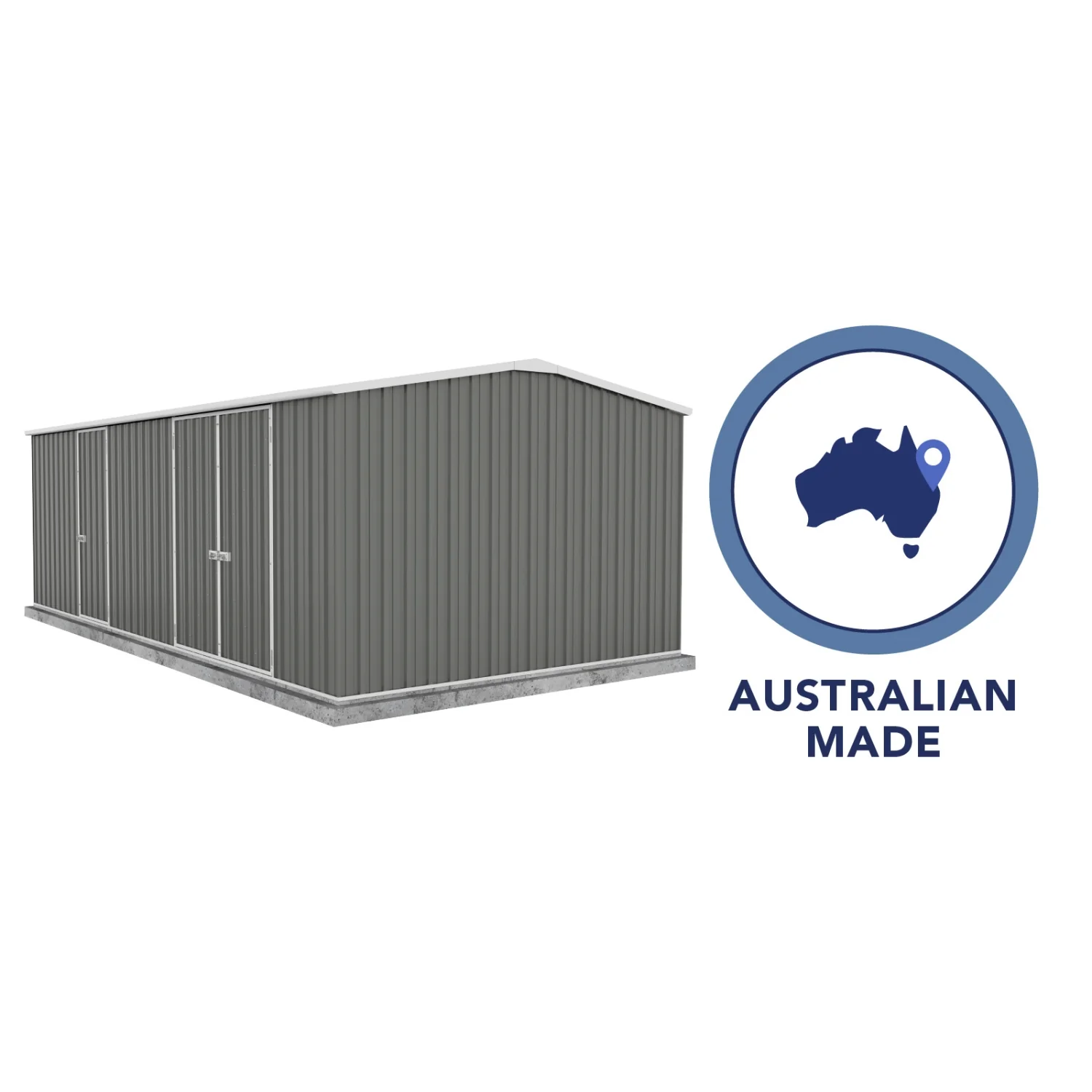 Absco | 20x10x6.6 ft Workshop Metal Shed - Woodland Gray - Image 8