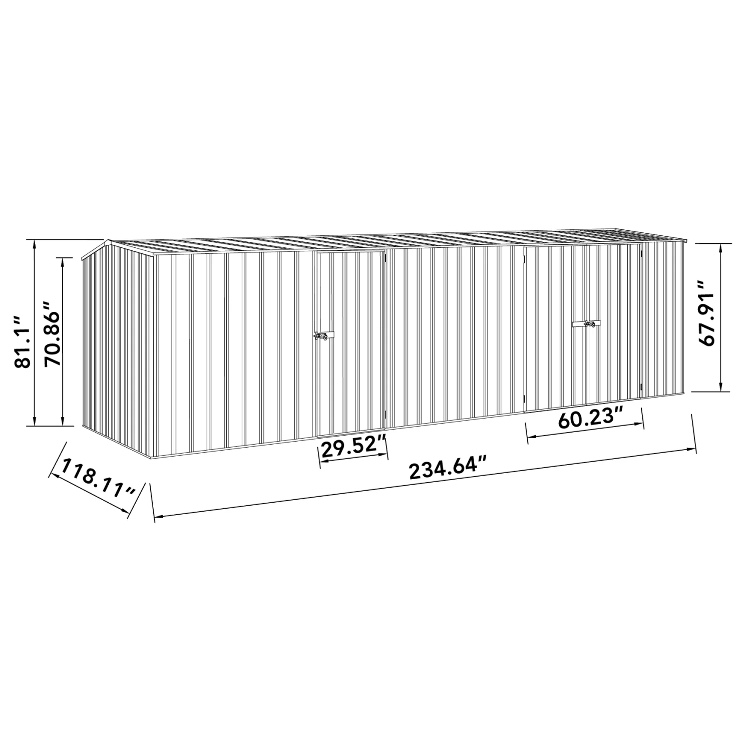 Absco | 20x10x6.6 ft Workshop Metal Shed - Woodland Gray - Image 9