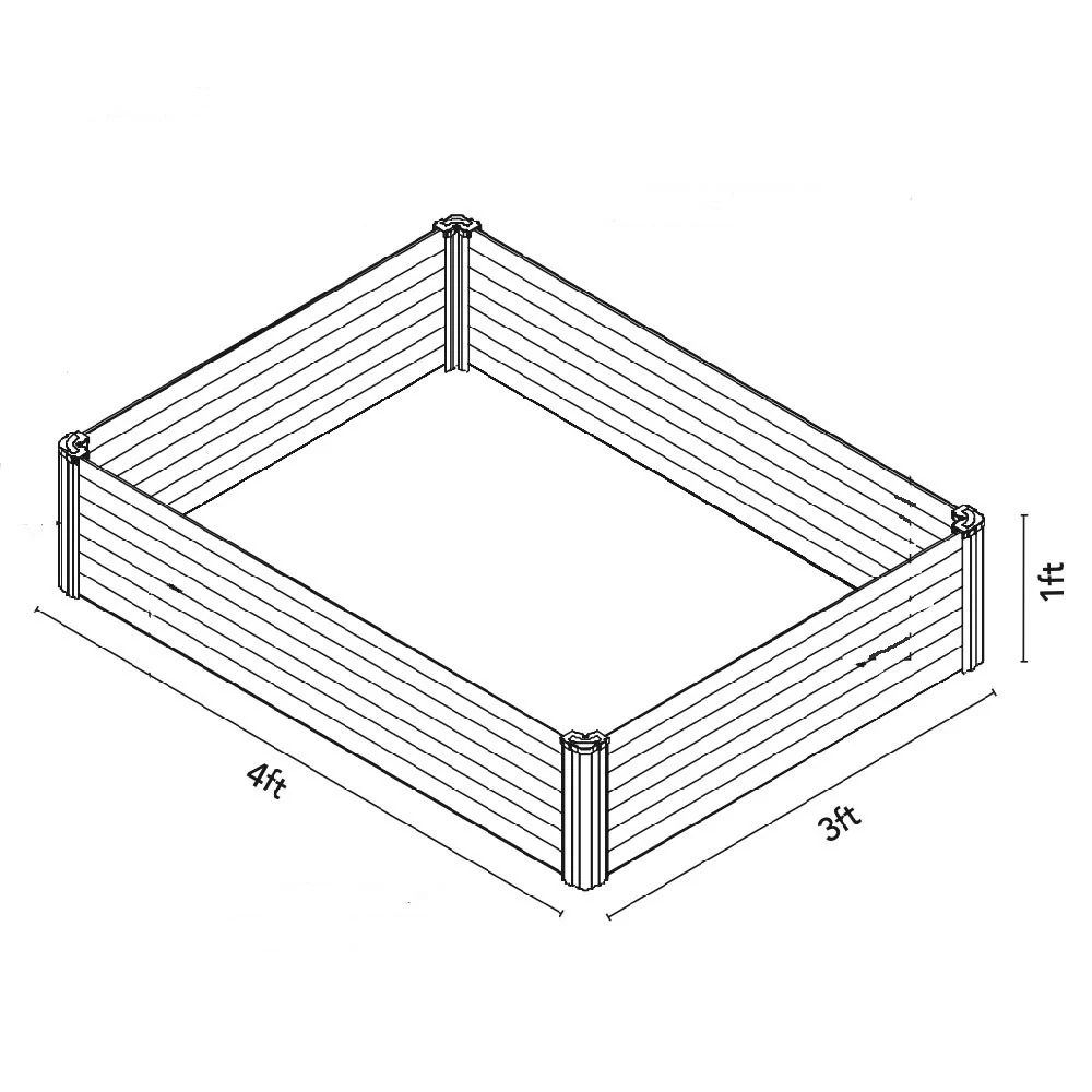 Absco | 4x3x1 ft Rectangle Raised Garden Bed - Image 6