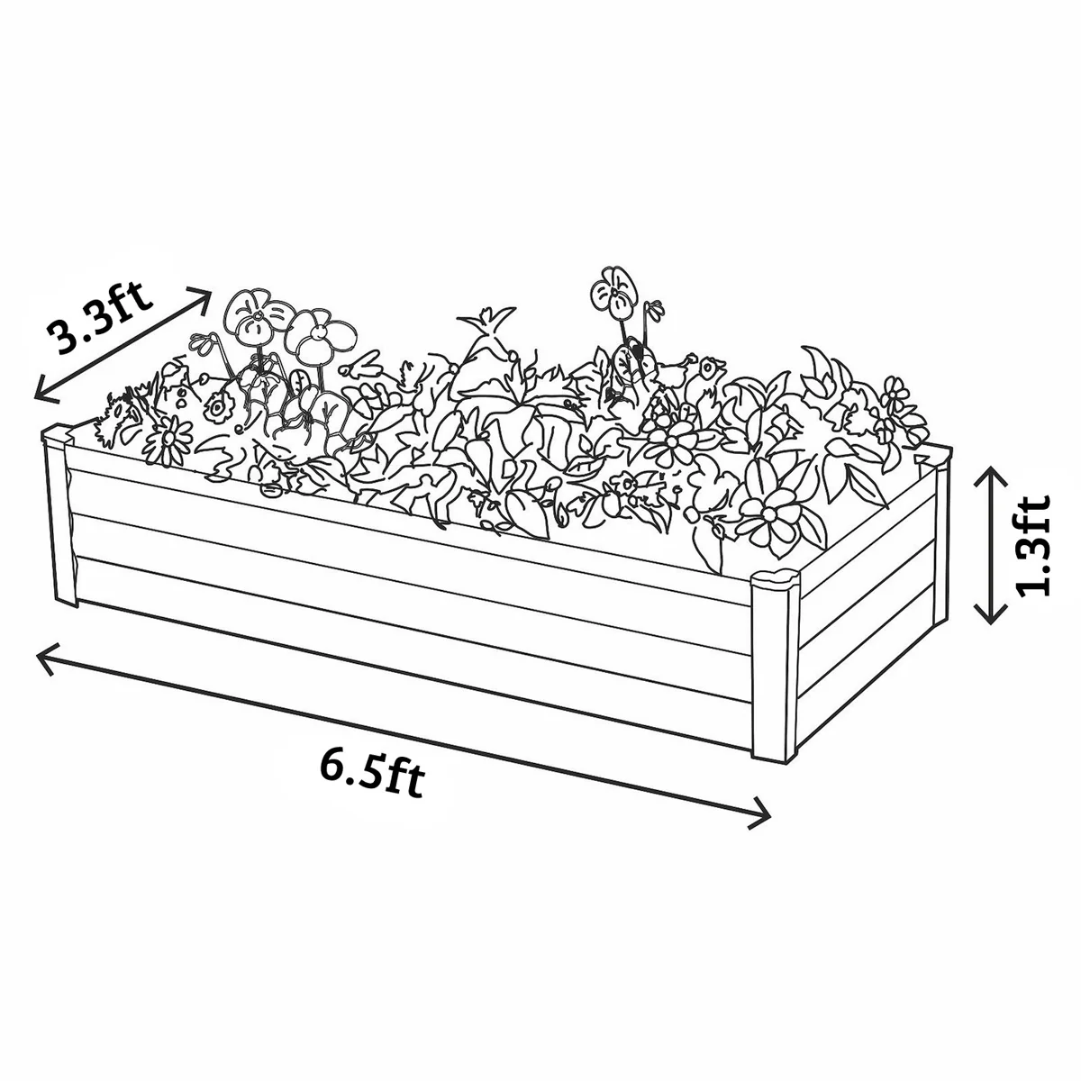Absco | 6x3x1.3 ft Raised Garden Bed - Woodland Gray - Image 7