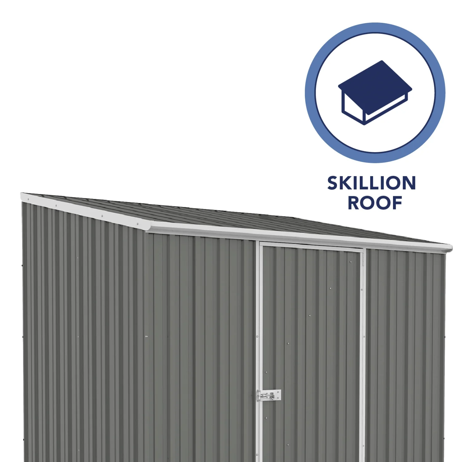 Absco | 7.5x5x7 ft Single Door Space Saver Metal Garden Shed - Woodland Gray - Image 4
