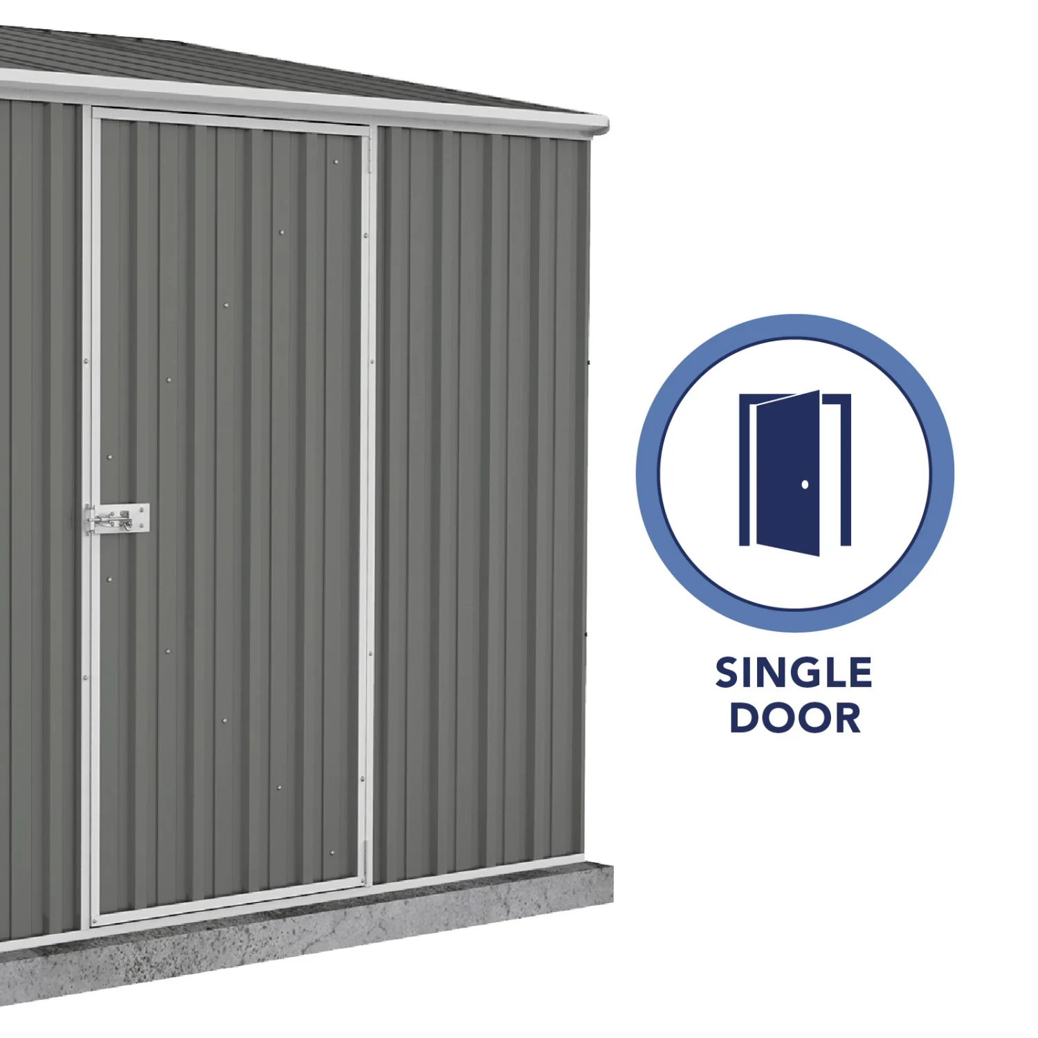 Absco | 7.5x5x7 ft Single Door Space Saver Metal Garden Shed - Woodland Gray - Image 5