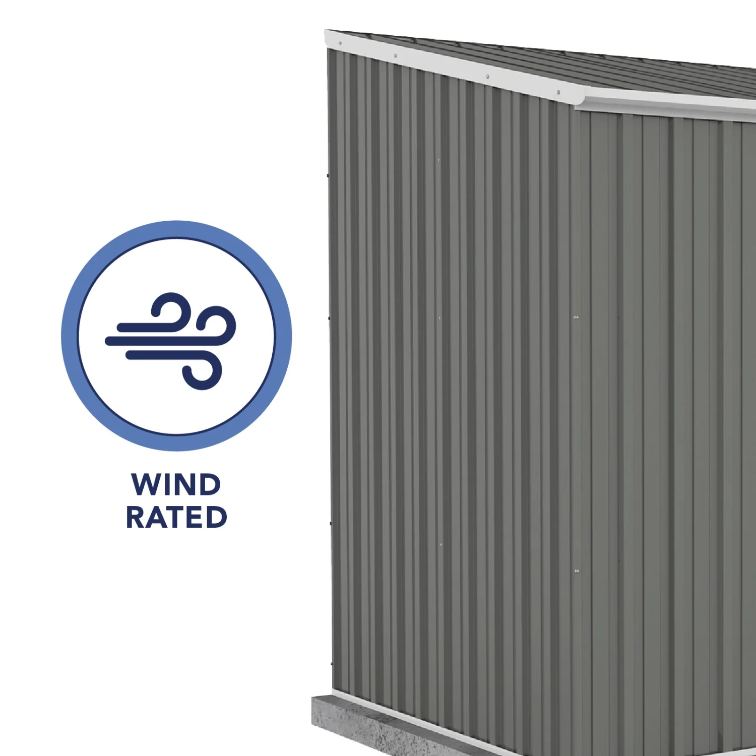 Absco | 7.5x5x7 ft Single Door Space Saver Metal Garden Shed - Woodland Gray - Image 6