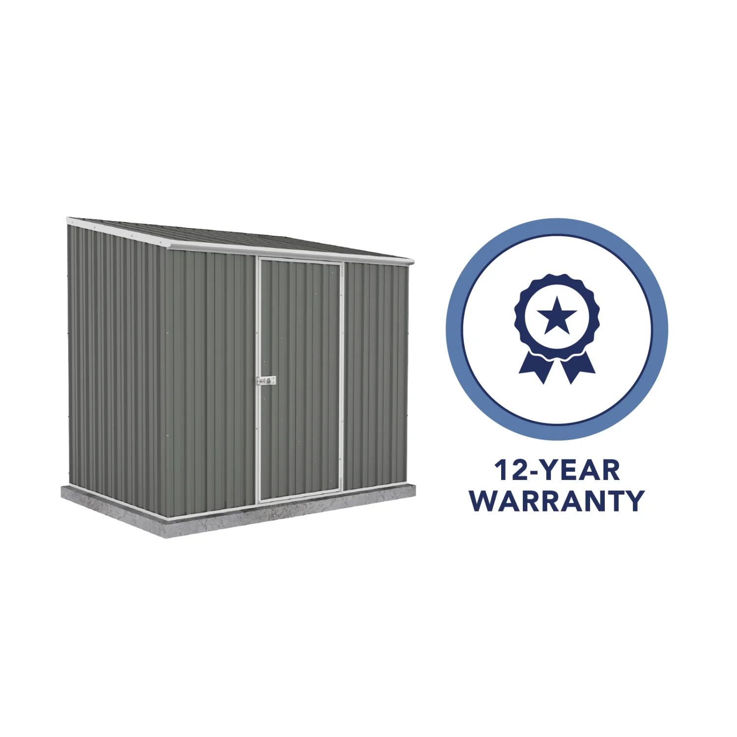 Absco | 7.5x5x7 ft Single Door Space Saver Metal Garden Shed - Woodland Gray - Image 7