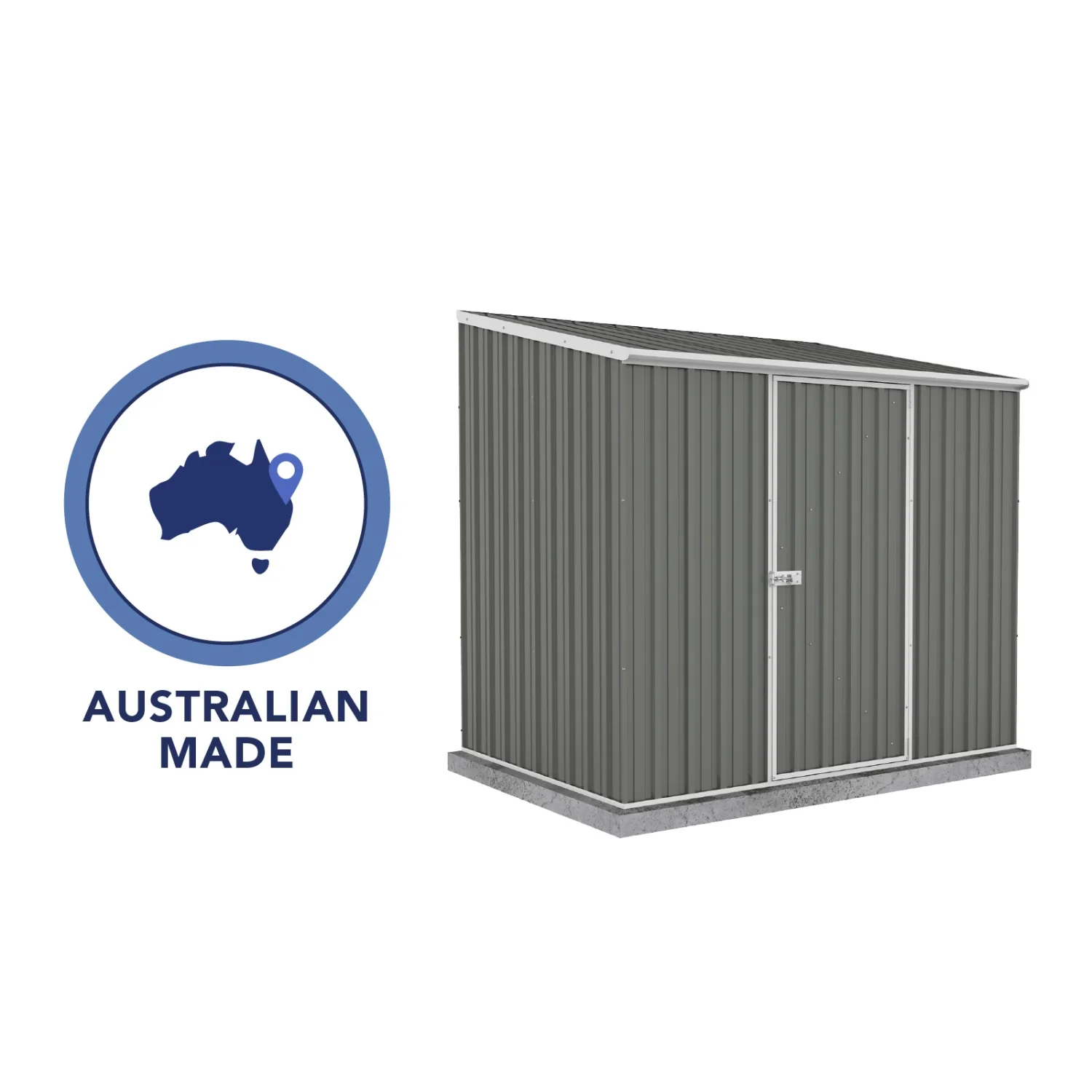 Absco | 7.5x5x7 ft Single Door Space Saver Metal Garden Shed - Woodland Gray - Image 8