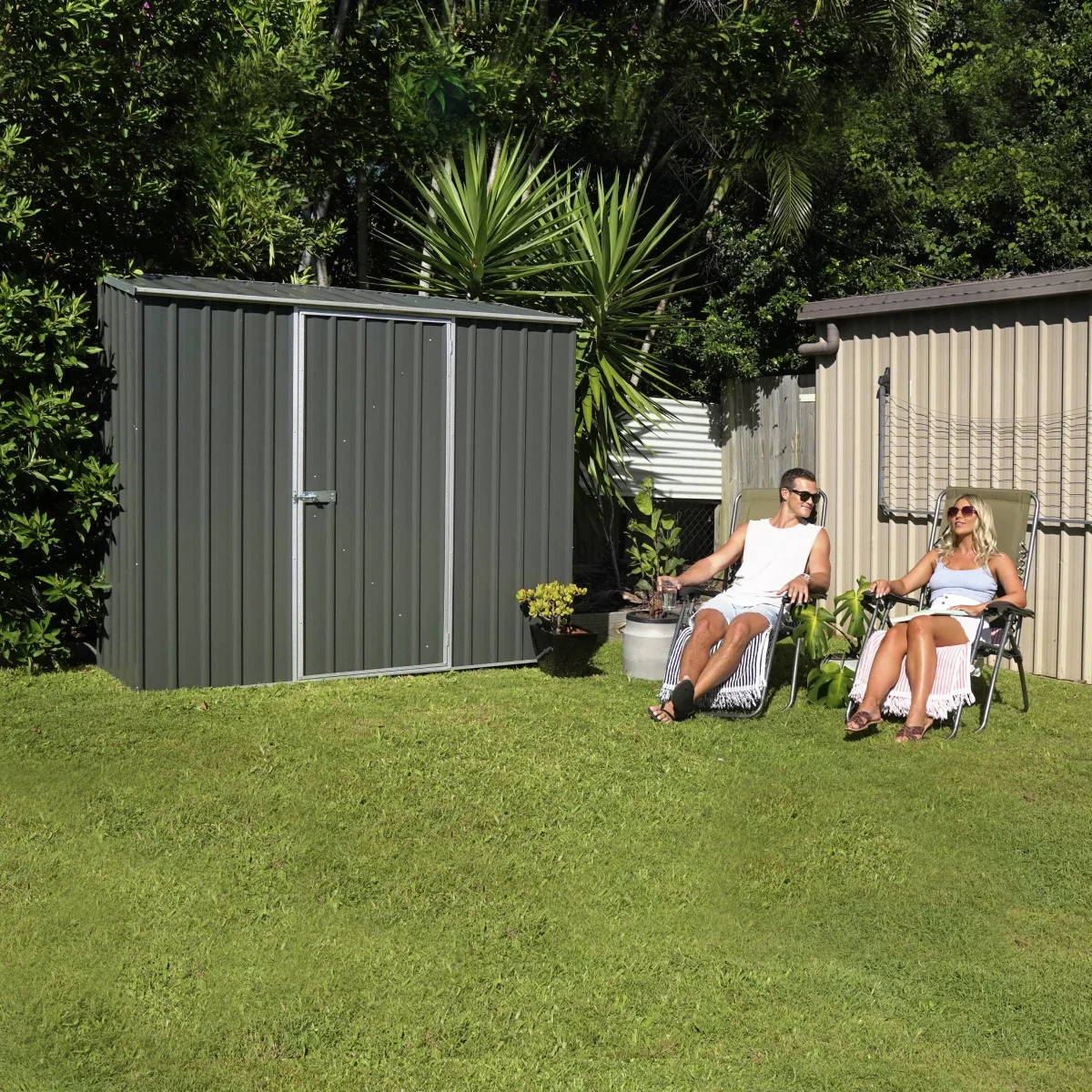 Absco | 7x2.5x6.5 ft Space Saver Metal Storage Shed - Image 5