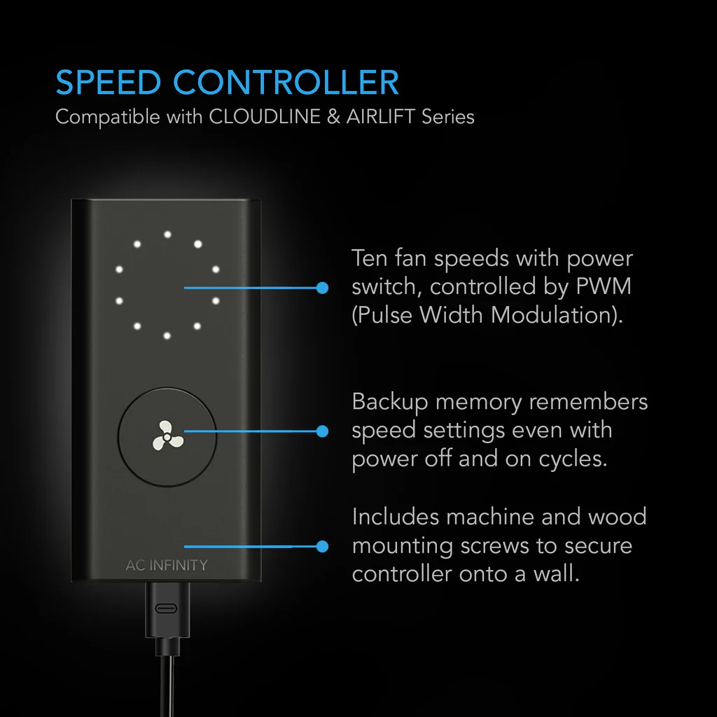 AC Infinity | AIRLIFT Shutter Exhaust Ventilation Fan With Speed Controller - Image 5