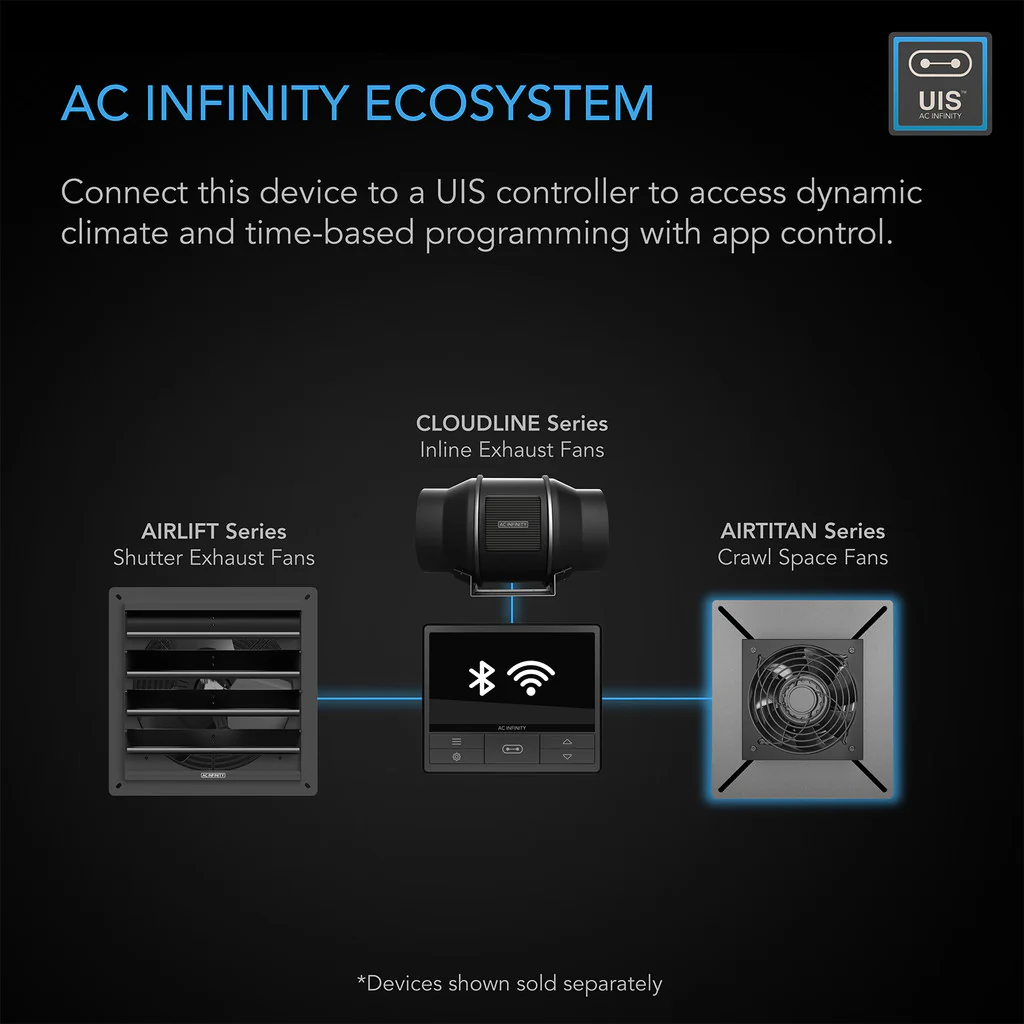 AC Infinity | AIRLIFT Shutter Exhaust Ventilation Fan With Speed Controller - Image 7