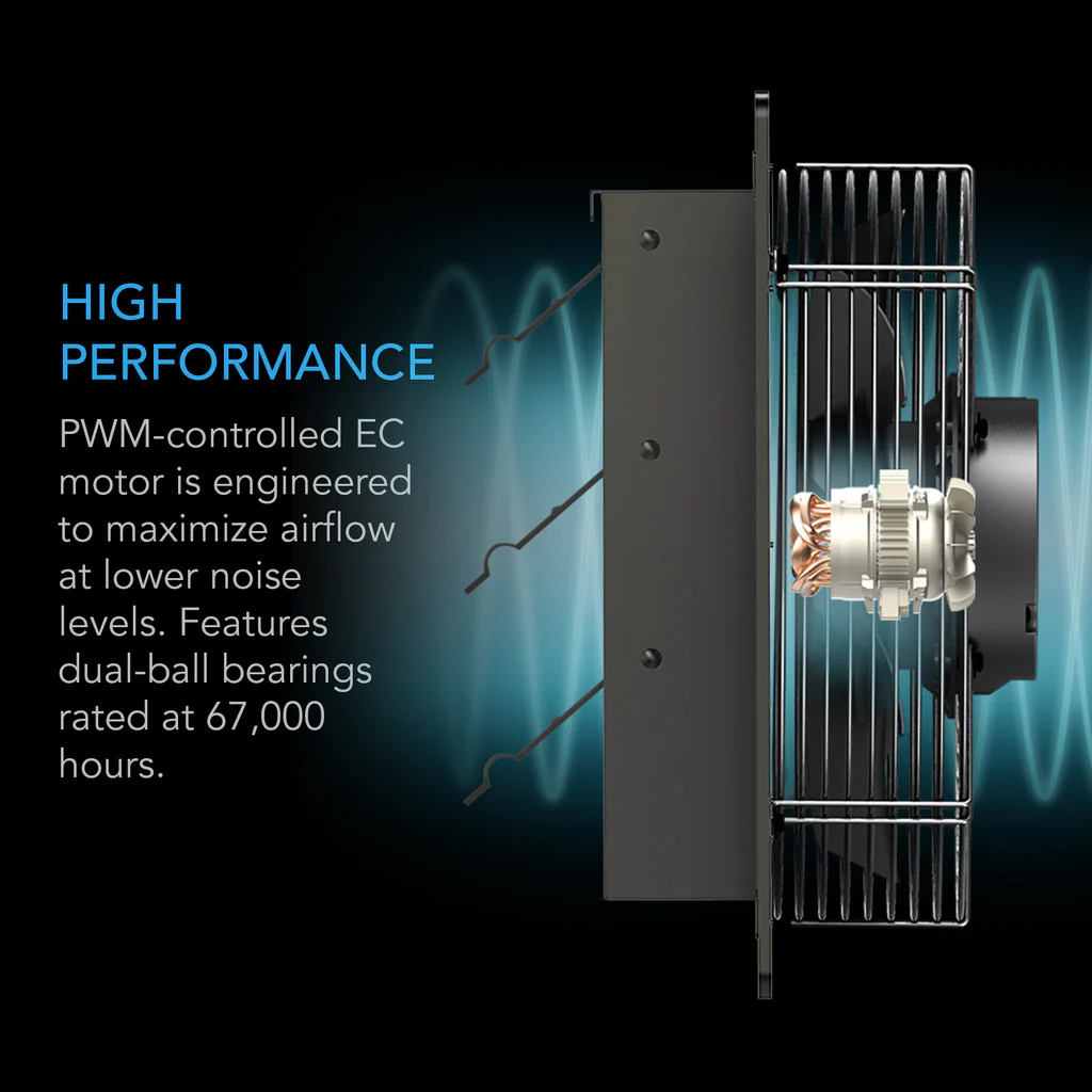 AC Infinity | AIRLIFT Shutter Exhaust Ventilation Fan With Temperature Humidity Controller - Image 4