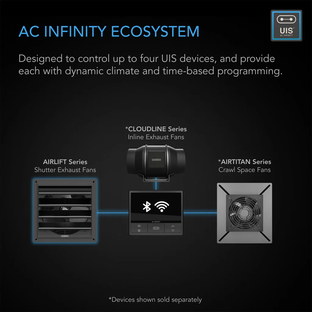 AC Infinity | AIRLIFT Shutter Exhaust Ventilation Fan With Temperature Humidity Controller - Image 5