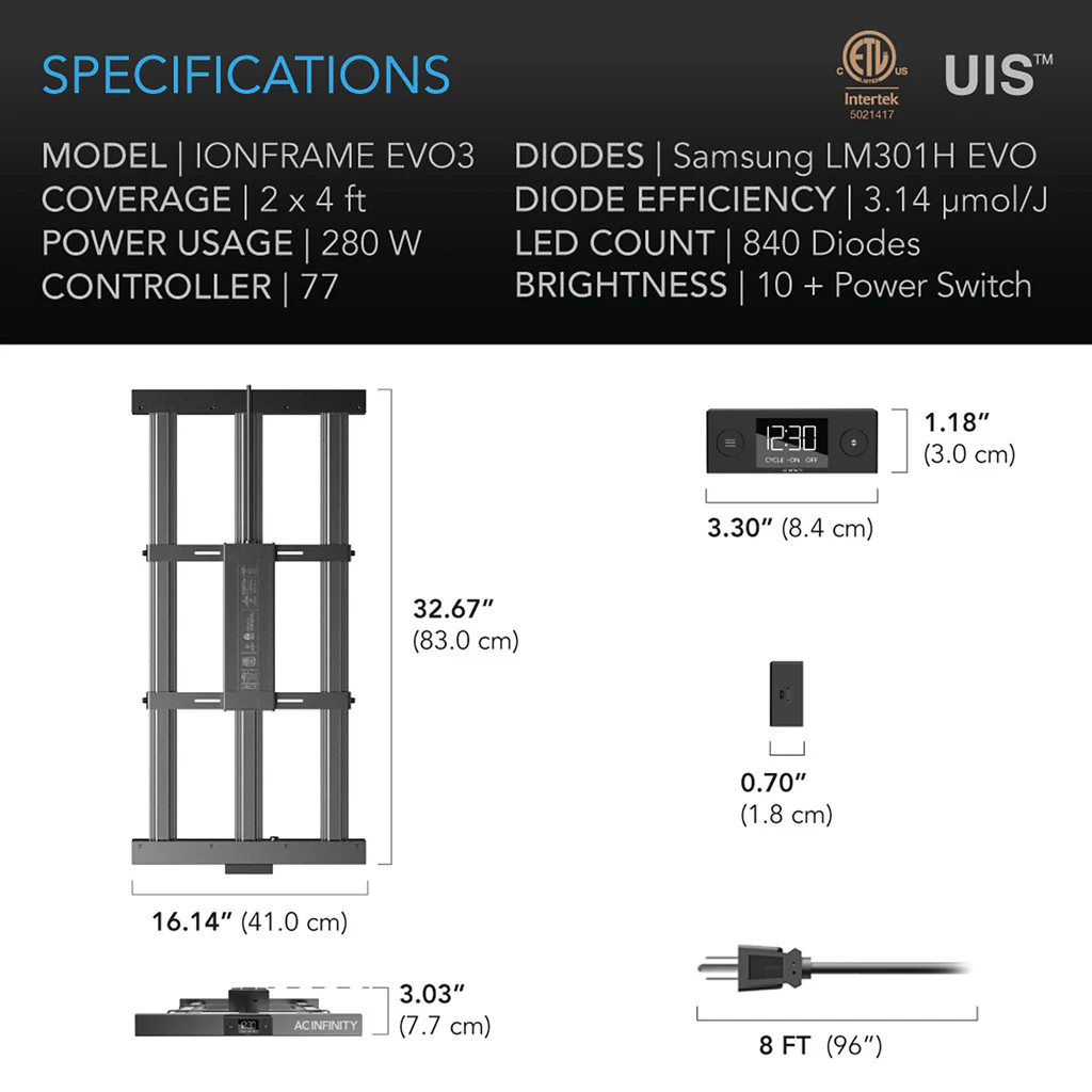 AC Infinity | IONFRAME EVO Series Full-Spectrum LED Grow Lights - Image 11