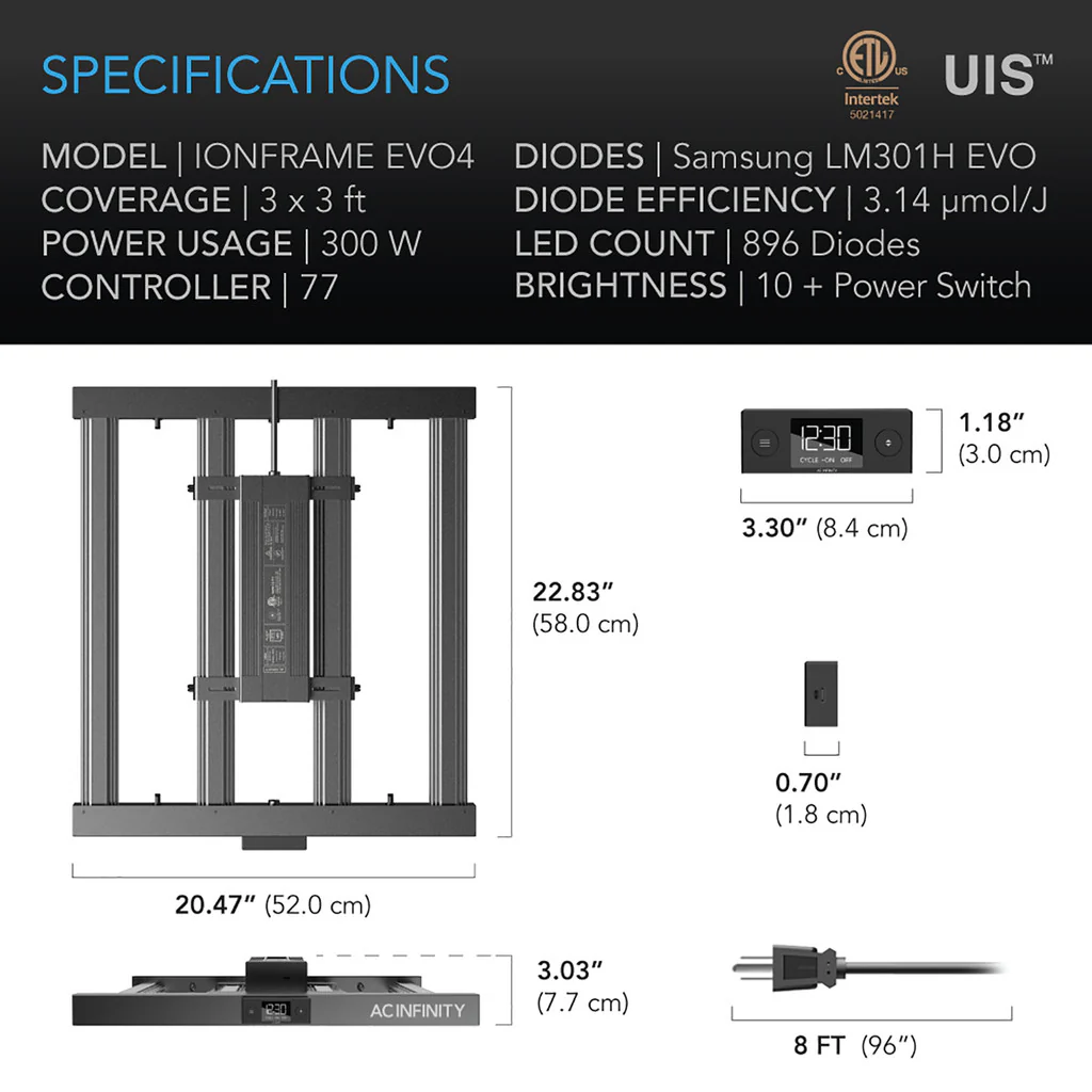 AC Infinity | IONFRAME EVO Series Full-Spectrum LED Grow Lights - Image 18