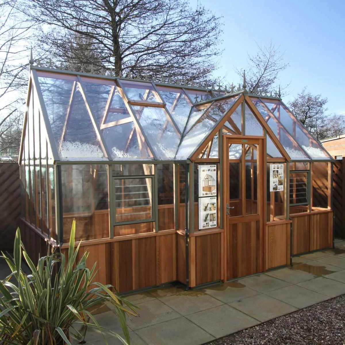 Alton | Cambridge Porch Victorian Half Board Cedar Orangery Greenhouse With 3mm Tempered Glass Glazing - 9 ft. 10 in. Wide - Image 32