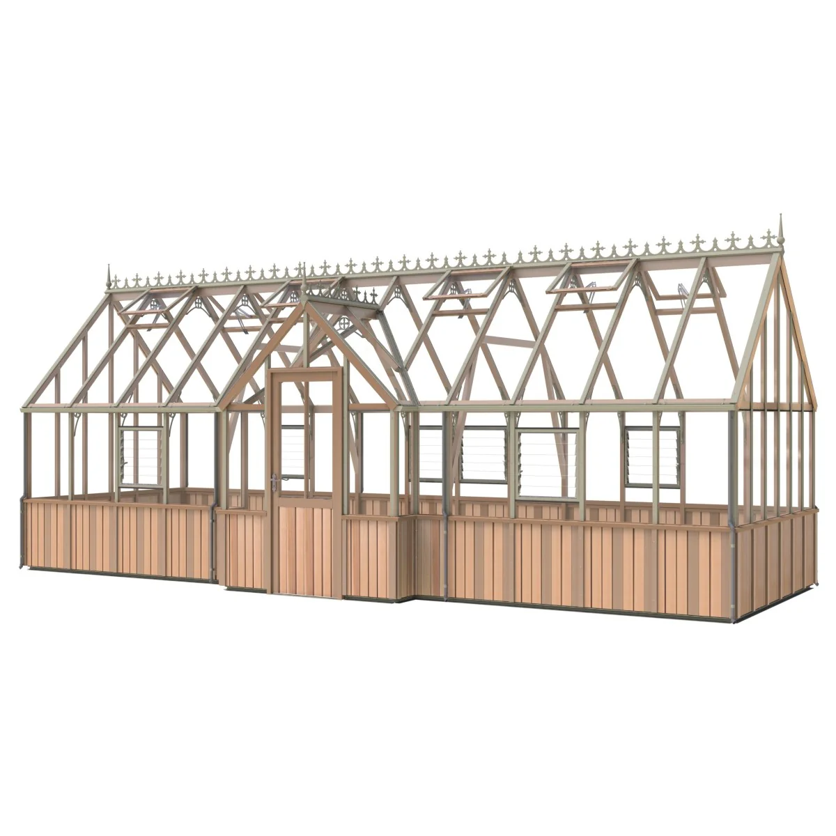 Alton | Cambridge Porch Victorian Half Board Cedar Orangery Greenhouse With 3mm Tempered Glass Glazing - 9 ft. 10 in. Wide - Image 44
