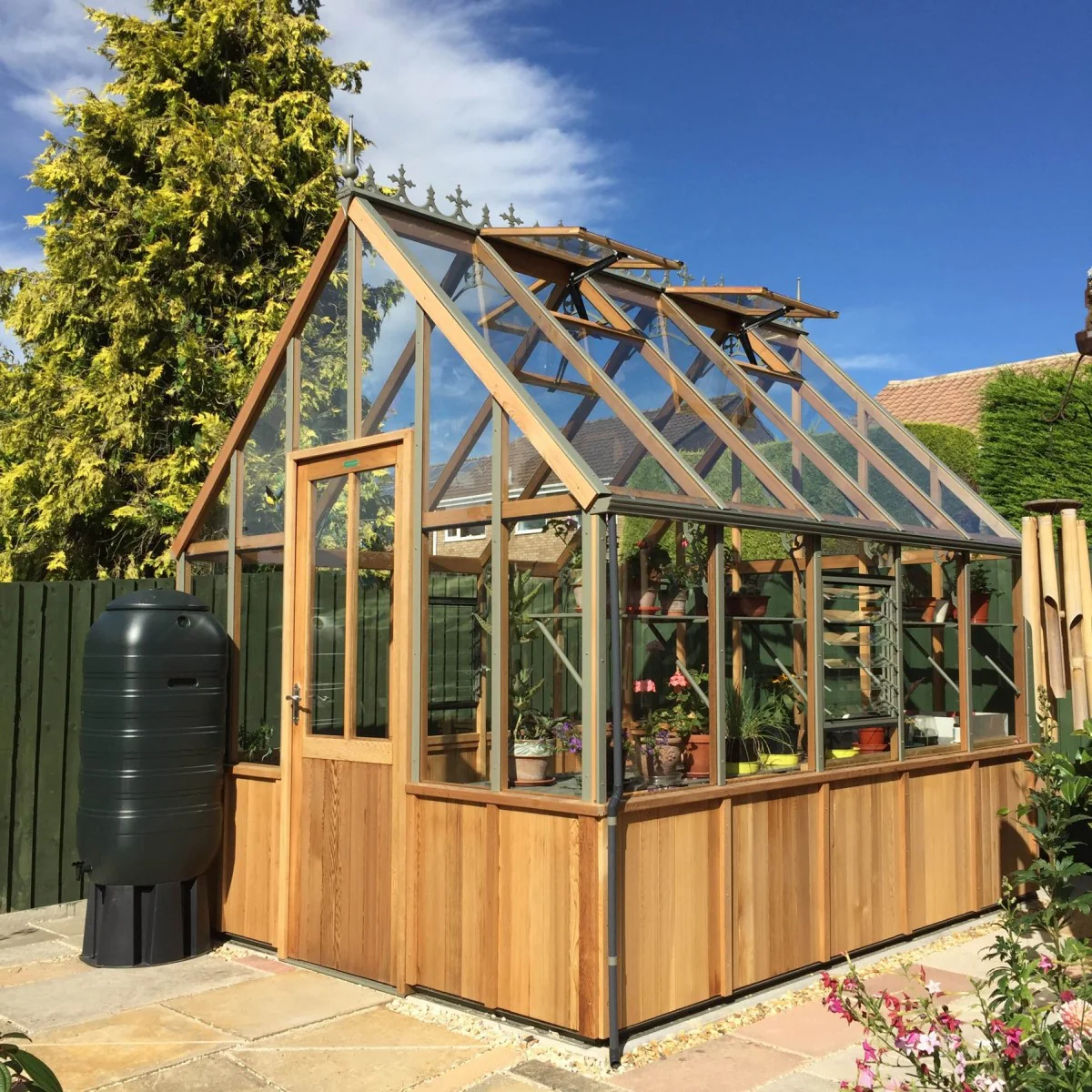 Alton | Cheltenham Victorian Half Board Cedar Greenhouse With 3mm Tempered Glass Glazing - 8 ft. 8 in. Wide - Image 21