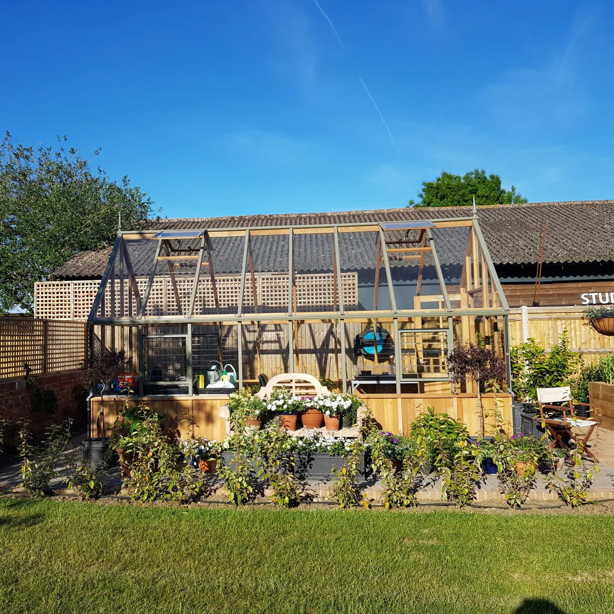 Alton | Cheltenham Victorian Half Board Cedar Greenhouse With 3mm Tempered Glass Glazing - 8 ft. 8 in. Wide - Image 25