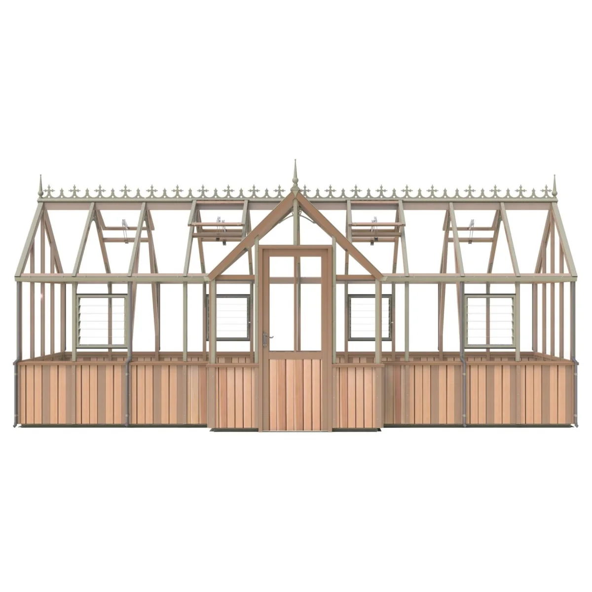 Alton | Durham Victorian Half Board Cedar Orangery With 3mm Tempered Glass Glazing - 7 ft. 4 in. Wide - Image 14