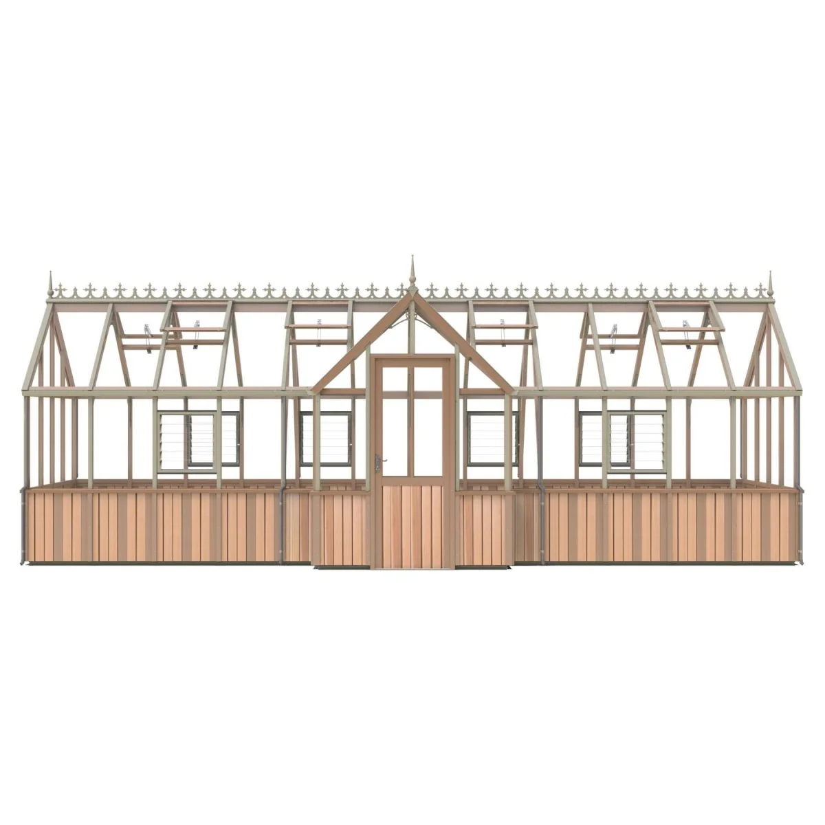 Alton | Durham Victorian Half Board Cedar Orangery With 3mm Tempered Glass Glazing - 7 ft. 4 in. Wide - Image 17