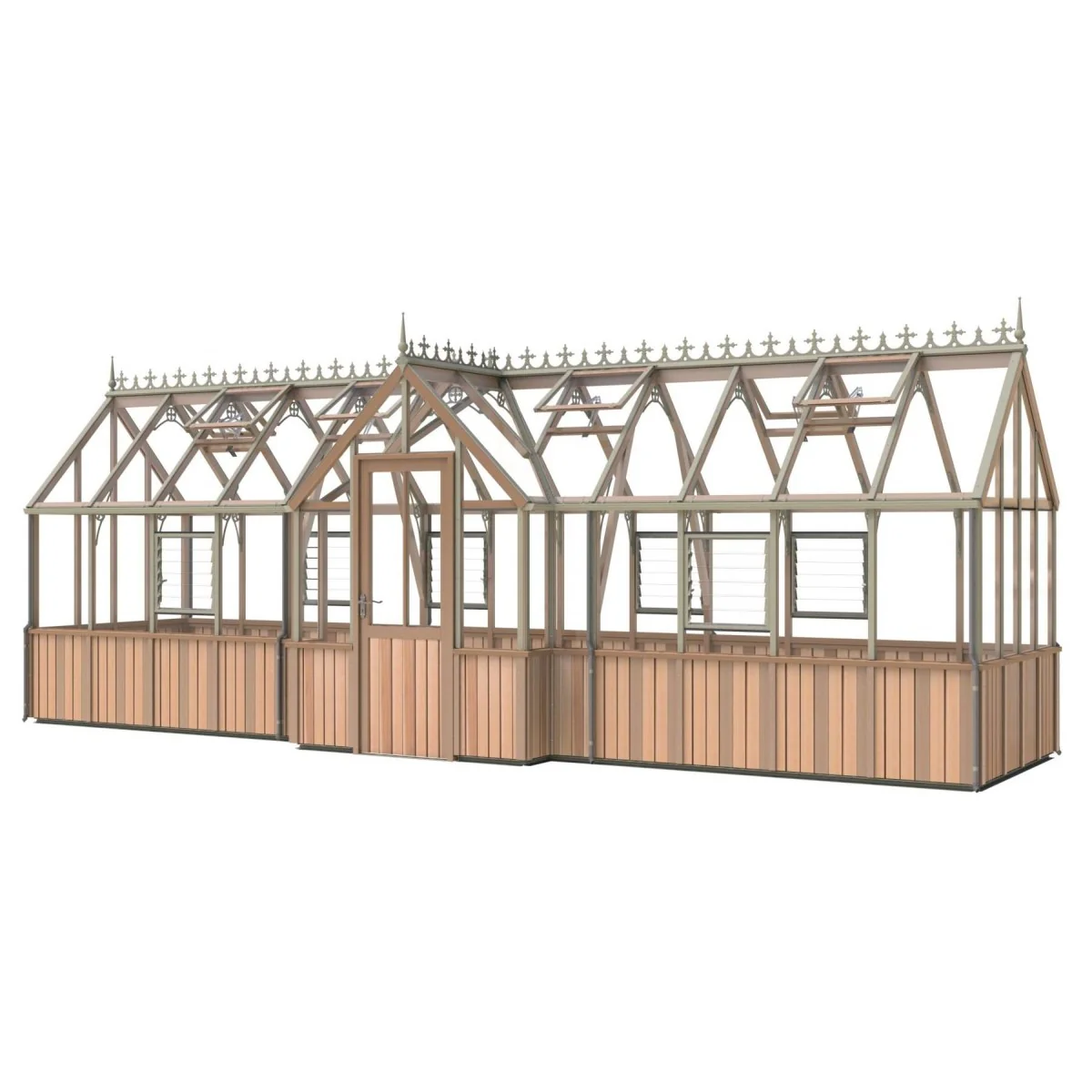 Alton | Durham Victorian Half Board Cedar Orangery With 3mm Tempered Glass Glazing - 7 ft. 4 in. Wide - Image 19