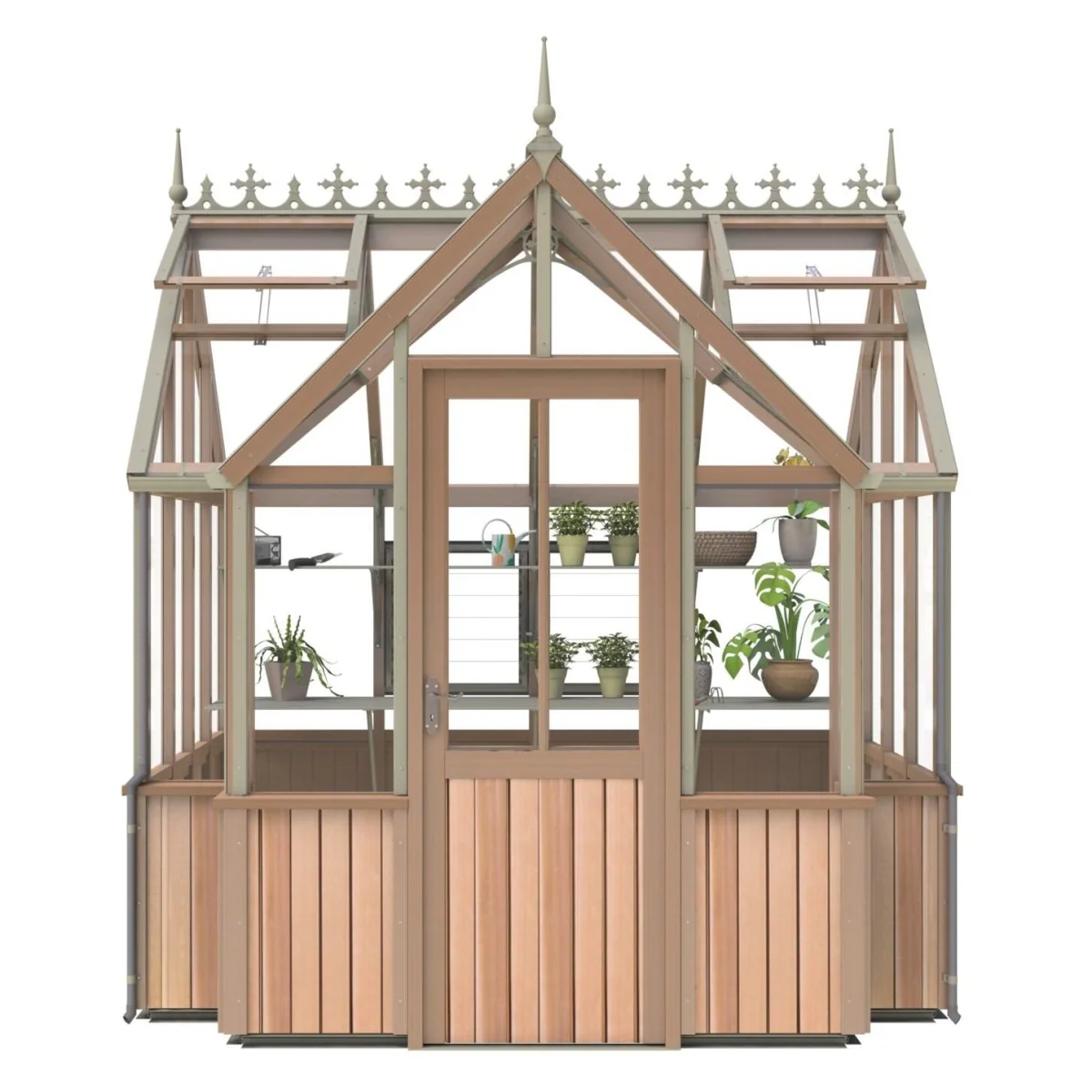 Alton | Durham Victorian Half Board Cedar Orangery With 3mm Tempered Glass Glazing - 7 ft. 4 in. Wide - Image 2