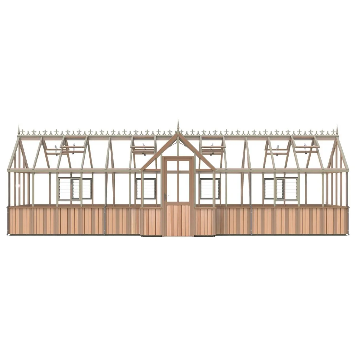Alton | Durham Victorian Half Board Cedar Orangery With 3mm Tempered Glass Glazing - 7 ft. 4 in. Wide - Image 20