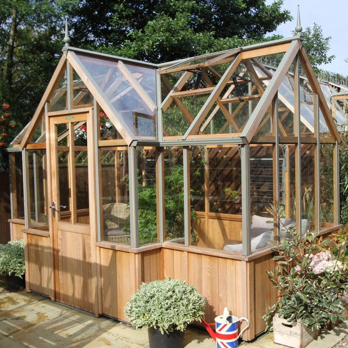 Alton | Durham Victorian Half Board Cedar Orangery With 3mm Tempered Glass Glazing - 7 ft. 4 in. Wide - Image 8