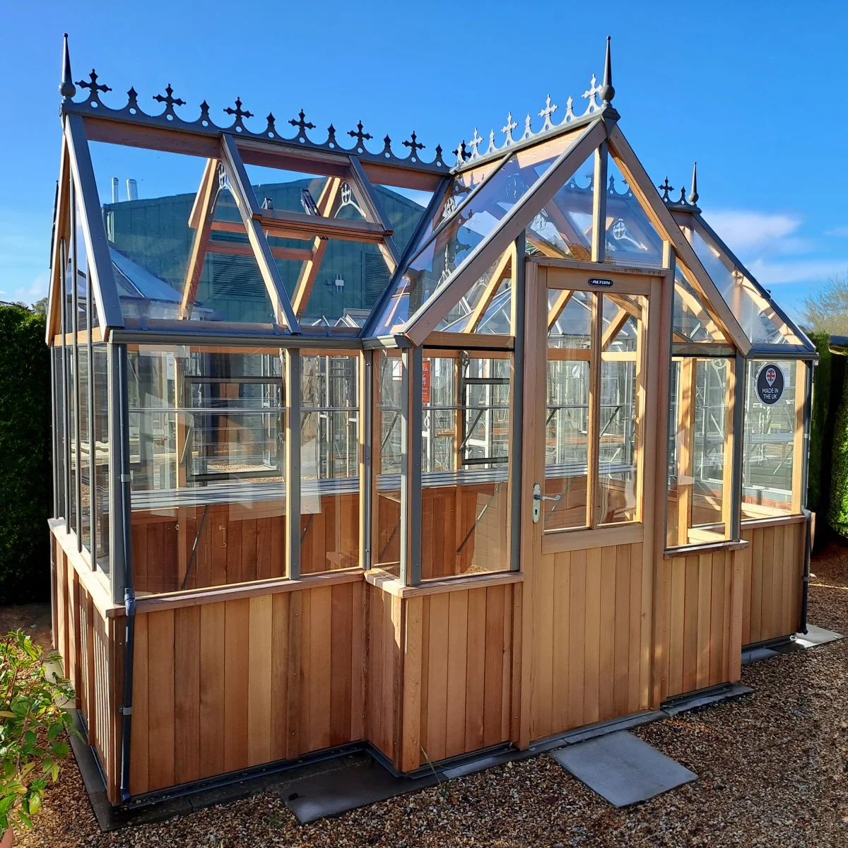Alton | Durham Victorian Half Board Cedar Orangery With 3mm Tempered Glass Glazing - 7 ft. 4 in. Wide - Image 9