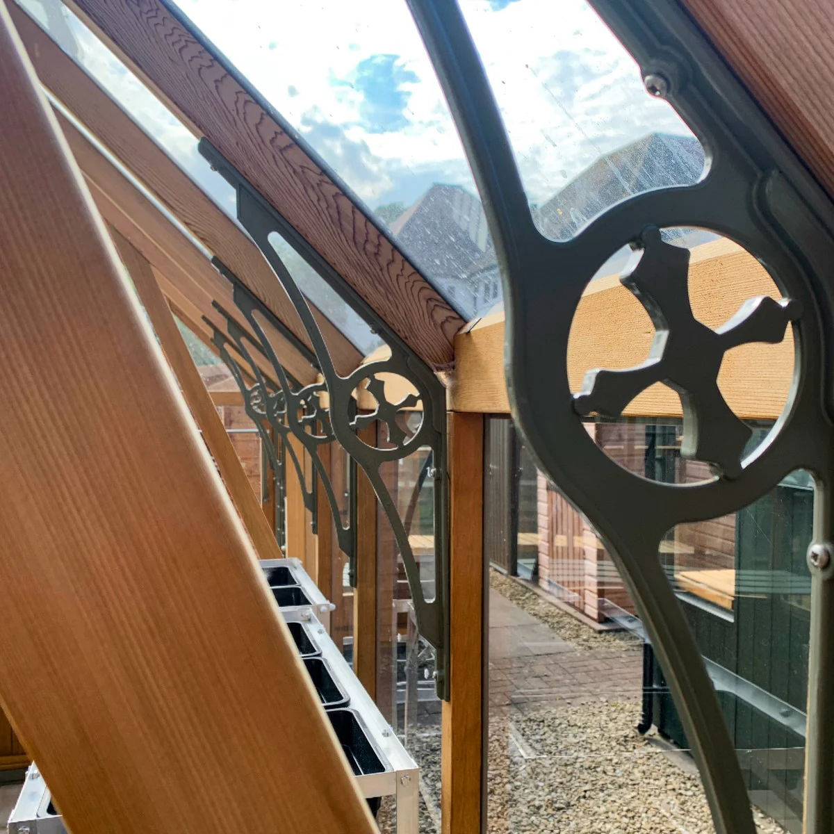 Alton | Cambridge Porch Victorian Half Board Cedar Orangery Greenhouse With 3mm Tempered Glass Glazing - 9 ft. 10 in. Wide - Image 19
