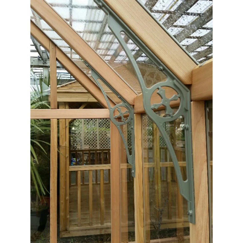 Alton | Cambridge Porch Victorian Half Board Cedar Orangery Greenhouse With 3mm Tempered Glass Glazing - 9 ft. 10 in. Wide - Image 16