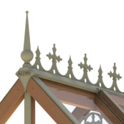 Alton | Cambridge Porch Victorian Half Board Cedar Orangery Greenhouse With 3mm Tempered Glass Glazing - 9 ft. 10 in. Wide - Image 4