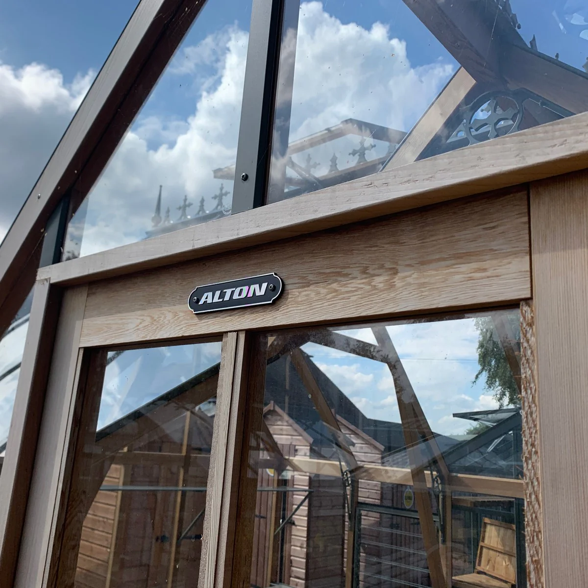 Alton | Cambridge Porch Victorian Half Board Cedar Orangery Greenhouse With 3mm Tempered Glass Glazing - 9 ft. 10 in. Wide - Image 20