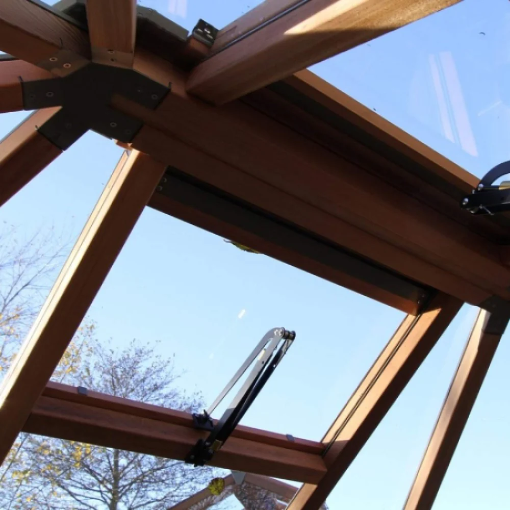 Alton | Octagonal Half Board Cedar Greenhouse With 3mm Tempered Glass Glazing - Image 11