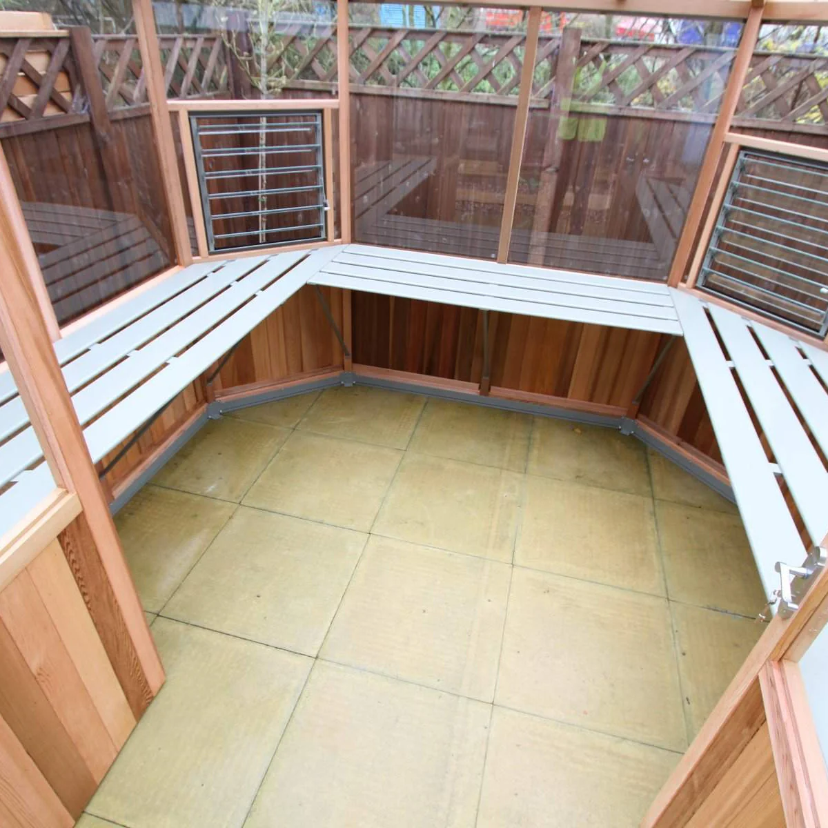 Alton | Octagonal Half Board Cedar Greenhouse With 3mm Tempered Glass Glazing - Image 17