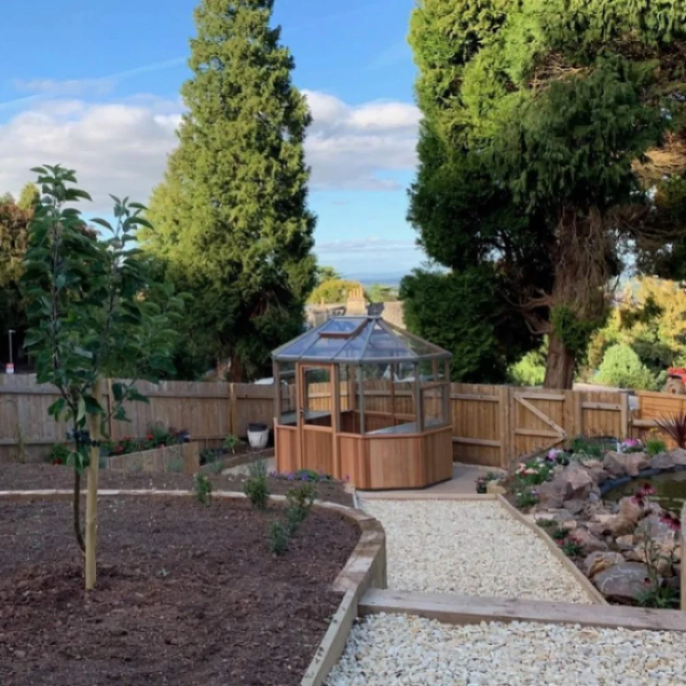 Alton | Octagonal Half Board Cedar Greenhouse With 3mm Tempered Glass Glazing - Image 37