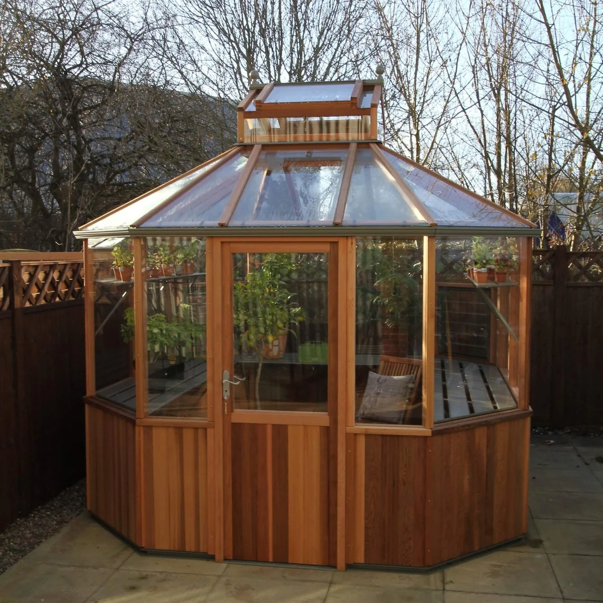 Alton | Octagonal Half Board Cedar Greenhouse With 3mm Tempered Glass Glazing - Image 59