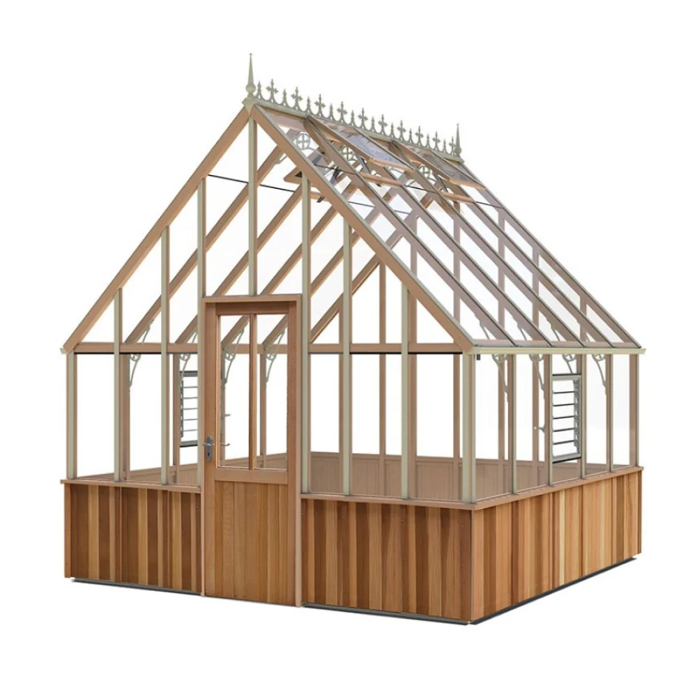 Alton | Westminster Victorian Half Board Cedar Glass Greenhouse With 3mm Tempered Glass Glazing - 10ft 9in Wide - Image 24