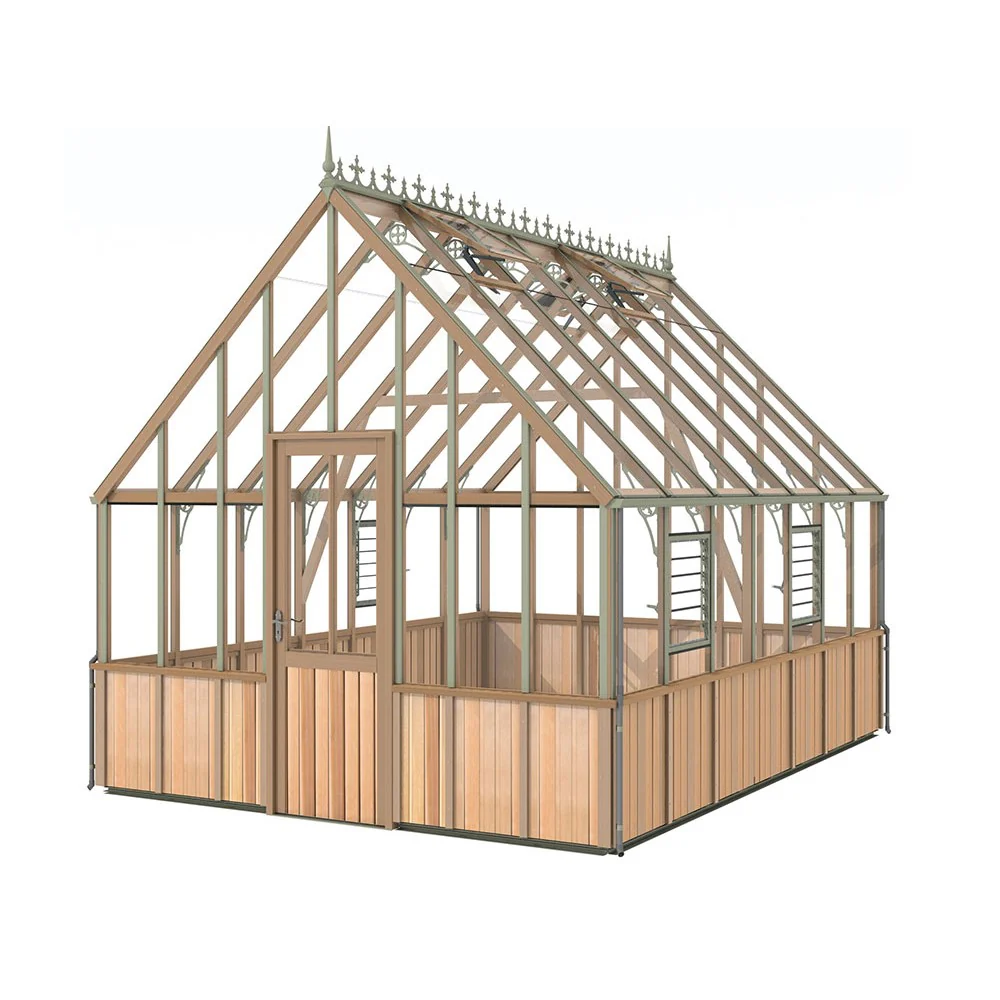 Alton | Westminster Victorian Half Board Cedar Glass Greenhouse With 3mm Tempered Glass Glazing - 10ft 9in Wide - Image 26