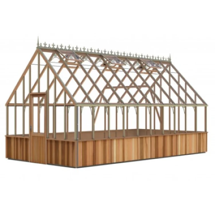 Alton | Westminster Victorian Half Board Cedar Glass Greenhouse With 3mm Tempered Glass Glazing - 10ft 9in Wide - Image 27