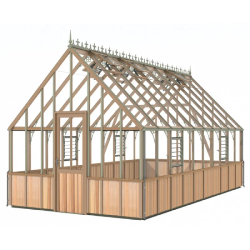 Alton | Westminster Victorian Half Board Cedar Glass Greenhouse With 3mm Tempered Glass Glazing - 10ft 9in Wide - Image 28