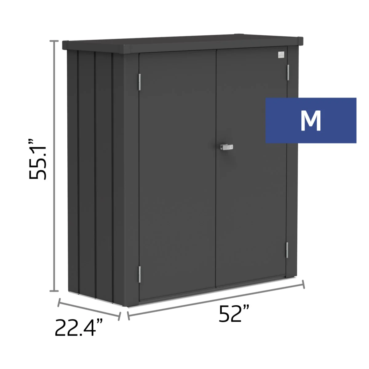 Biohort | 4x2x5 ft Romeo Storage Locker - Dark Gray - Image 12