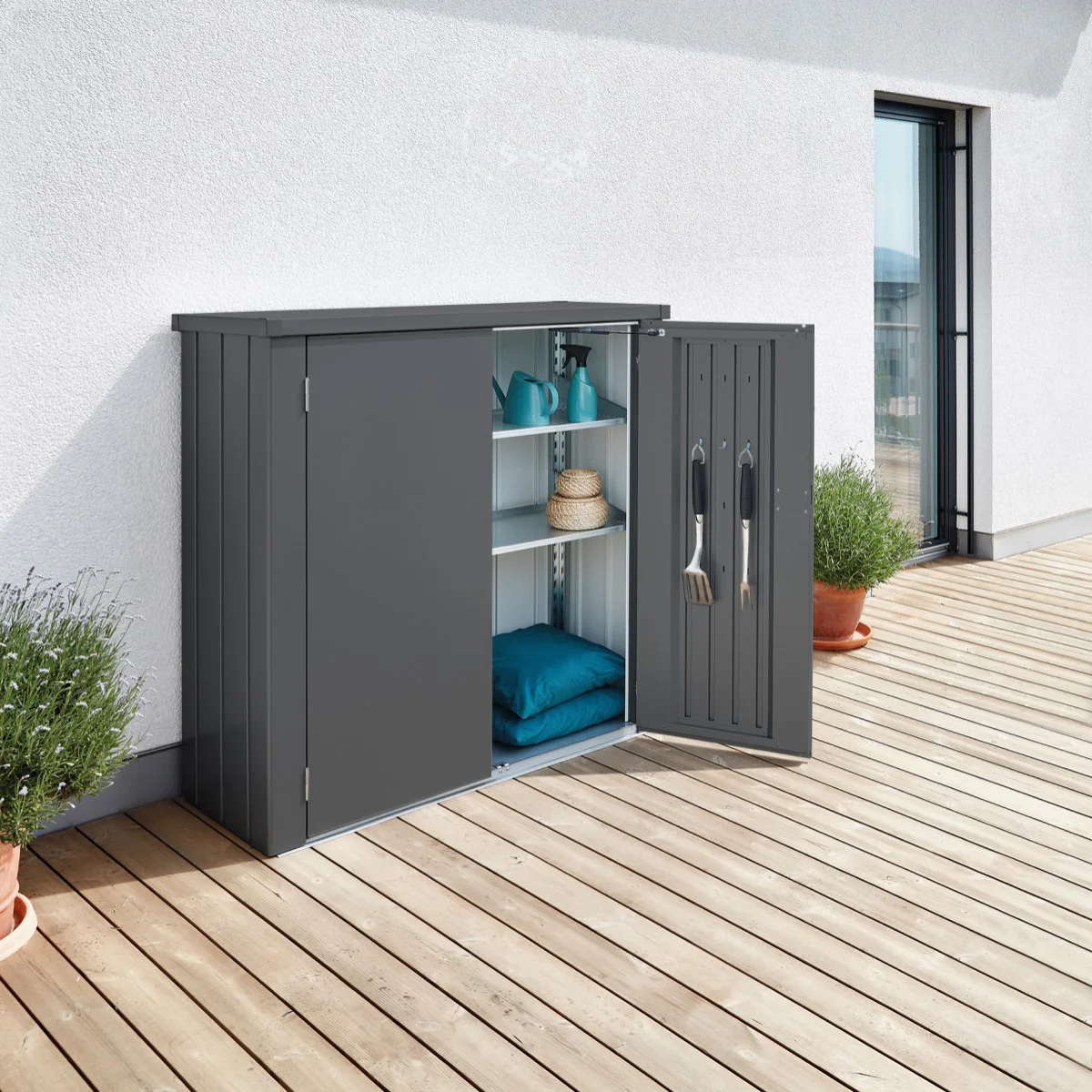 Biohort | 4x2x5 ft Romeo Storage Locker - Dark Gray - Image 7